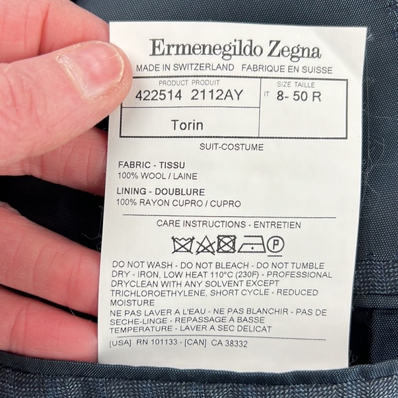 Ermenegildo Zegna Men's charcoal check suit jacket - Picture 10 of 13